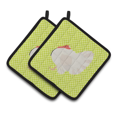 Carolines Treasures White Holland Turkey Green Pair of Pot Holders BB7809PTHD